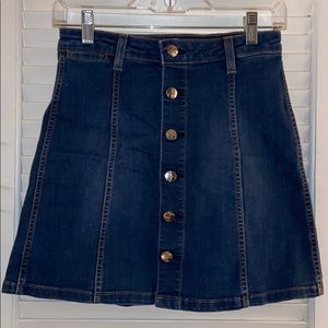 Button-front Jean skirt